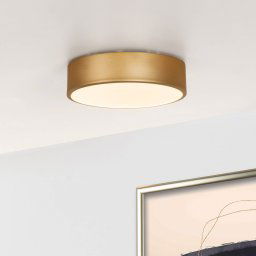 Lucide LED ceiling light Unar, gold matt, Ø 20 cm