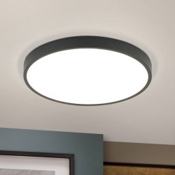 ORION LED ceiling light Bully in black, 3,000 K, Ø28cm