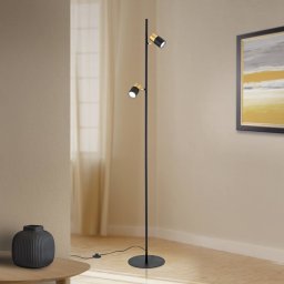 ORION Kevin floor lamp, 2-bulb, black/gold