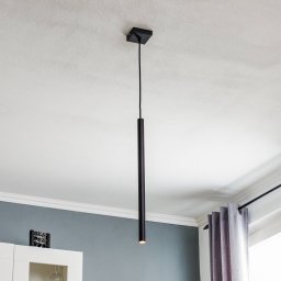 SOLLUX LIGHTING Thin pendant light, black, 1-bulb