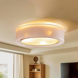 Euluna Tibu ceiling lamp, textile, Ø50cm, earth-coloured