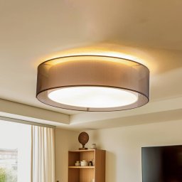 Euluna Tibu ceiling light, textile, Ø50cm, black