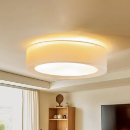 Euluna Tibu ceiling light, textile, Ø50cm, ecru