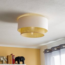Duolla Boho ceiling light, Ø 45 cm ecru/jute