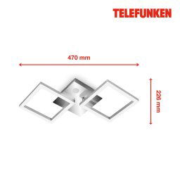 Telefunken Frame LED sensor ceiling light chrome/alu 47×23 cm