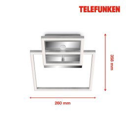 Telefunken Frame LED sensor ceiling light chrome/alu 26×36 cm