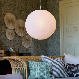 PR Home Haru pendant light, paper, white, Ø 50 cm, sphere