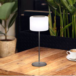 FH Lighting Pino solar LED battery table lamp, sand black