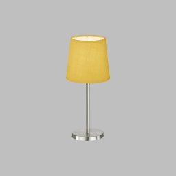 FH Lighting Eve table lamp linen lampshade, nickel/yellow