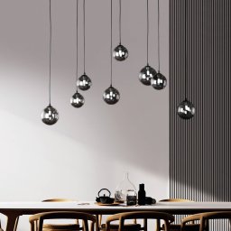 FISCHER & HONSEL LED pendant light Bala 8-bulb G9 smoked glass