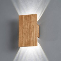 FISCHER & HONSEL LED wall light Shine-Wood oak 4xLED 15x25cm