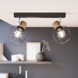 Envostar Fence ceiling light metal/wood, 2-bulb.