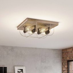 Envostar Neptuna ceiling light, square, 4-bulb.