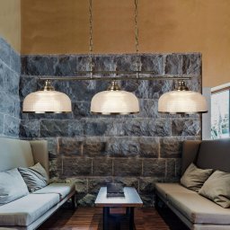 Searchlight Bistro II Bar pendant light brass/fluted glass