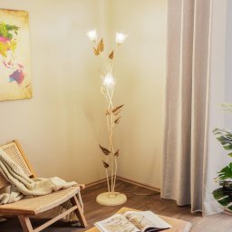 ONLI Vanda floor lamp in Florentine style, ivory