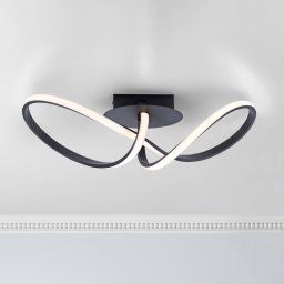 JUST LIGHT. GmbH Maria LED ceiling light, dimmable, black