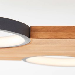 Brilliant Cheesy LED ceiling lamp, made of wood, 4-bulb