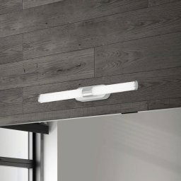 Briloner Runt LED wall light IP44 direct 4,000K matt chrome