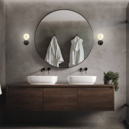 Briloner Kosol wall light for bathroom, IP44, E27, black