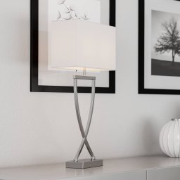 By Rydéns Omega table lamp chrome/white height 52cm