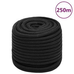 vidaXL Boat Rope Full Black 16 mm 250 m Polypropylene