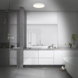 Briloner LED bathroom ceiling light Slim Drip, white, Ø 42 cm