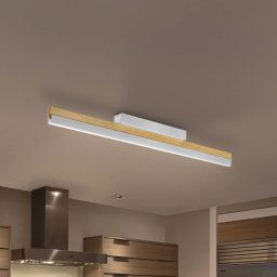 Quitani LED ceiling light Keijo, nickel/oak