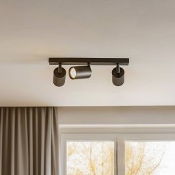 SIGMA Zoom ceiling spotlight, 3-bulb, black