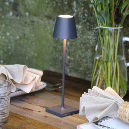 Zafferano Poldina micro battery-powered lamp, IP65 dark grey
