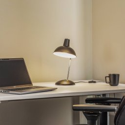 Lindby Jamelia vintage table lamp, steel, black