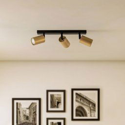 SIGMA Ceiling spotlight Zoom, 3-bulb, black/gold