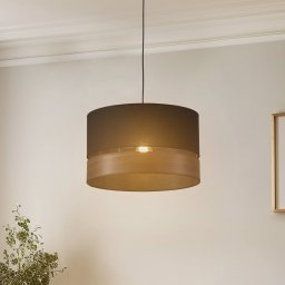 Euluna Levo hanging light, Ø40cm dark oak/black