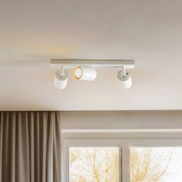 SIGMA Zoom ceiling spotlight, 3-bulb, white, metal, GU10