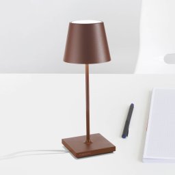 Zafferano Poldina mini rechargeable table lamp IP65 corten