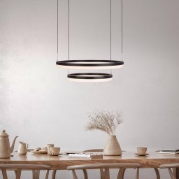 Näve LED pendant light CCT, two rings, remote control