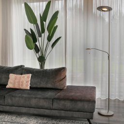 Steinhauer Zodiac LED uplighter with LED reading light, steel