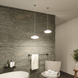 Paulmann Luena LED pendant light IP44 chrome Ø25cm