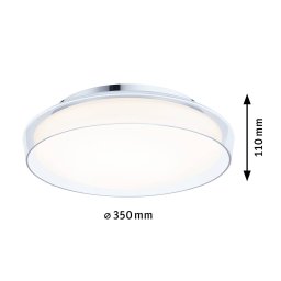 Paulmann Luena LED ceiling lamp, IP44, chrome, Ø 35 cm
