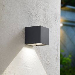 Prios LED solar wall lamp Lius, height 15 cm, motion sensor