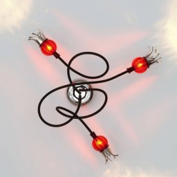 Serien Lighting serien.lighting Poppy ceiling, 3-bulb black/ruby red