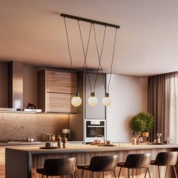 Eko-Light Capri pendant light with round lampshades, 3-bulb