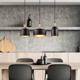 Trio Lighting Chiraz pendant light, 3-bulb, black/gold