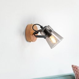 JUST LIGHT. GmbH Green Langström wall spotlight with glass shade