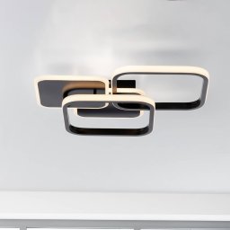 JUST LIGHT. GmbH LED ceiling light Sevent, angular, 3,000 K, black