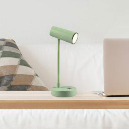 Reality Leuchten LED table lamp Lenny CCT with rechargeable battery, green