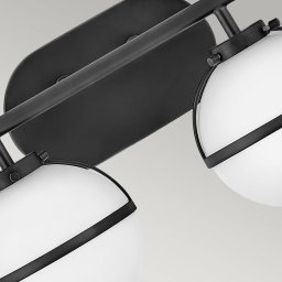 HINKLEY Hollis bathroom wall light black/opal 2-bulb
