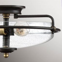QUOIZEL Griffin Ceiling lamp bronze/clear, 3-bulb