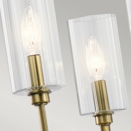 Quintiesse Kimrose chandelier, 6-bulb, brass