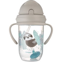 Canpol babies Exotic Animals Cup With Straw Cup with straw Gray 270 ml