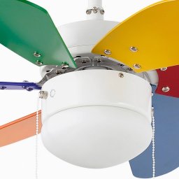 FARO BARCELONA Palao S ceiling fan with light, multicolour